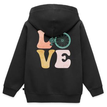 Fahrradfahren Biker - Kinder Premium Organic Zip Hoodie - Schwarz - Hinten - AI Model Kid Male (0cm)