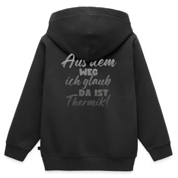 Ich Glaub Da ist Thermik RC Segelflieger - Kinder Premium Organic Zip Hoodie - Schwarz - Hinten - AI Model Kid Male (0cm)