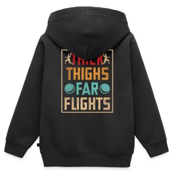 Lancer du poids Lancer du poids - Sweat Premium à capuche zippé enfant bio - noir - Dos - AI Model Kid Male (0cm)