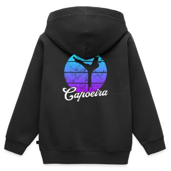 Capoeira - Sweat Premium à capuche zippé enfant bio - noir - Dos - AI Model Kid Male (0cm)