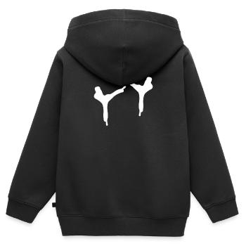 Capoeira - Sweat Premium à capuche zippé enfant bio - noir - Dos - AI Model Kid Male (0cm)