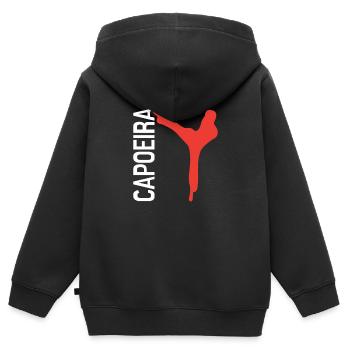 Capoeira - Sweat Premium à capuche zippé enfant bio - noir - Dos - AI Model Kid Male (0cm)