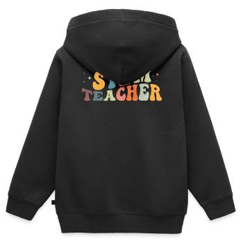 Groovy Stem Teacher - Kids Premium Organic Zip-up Hoodie - black - Back - AI Model Kid Male (0cm)