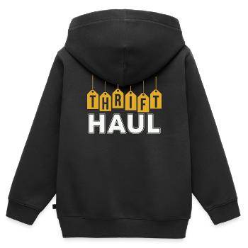 Thrift Shopping Thrift Haul Second Hand Thrifter - Kids Premium Organic Zip-up Hoodie - black - Back - AI Model Kid Male (0cm)