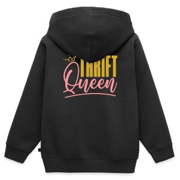 Thrift Shopping Thrift Queen Second Hand Thrifter - Kinder Premium Organic Zip Hoodie - Schwarz - Hinten - AI Model Kid Male (0cm)
