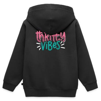 Thrift Shopping Thrifty Vibes Second Hand Thrifter - Kinder Premium Organic Zip Hoodie - Schwarz - Hinten - AI Model Kid Male (0cm)