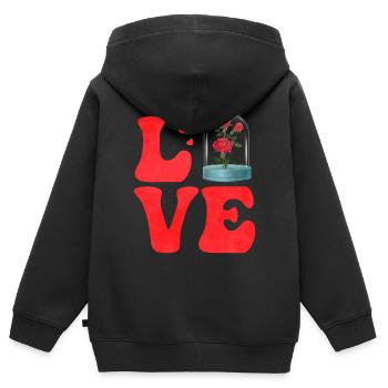 Botany Botanical Plants Roses - Kids Premium Organic Zip-up Hoodie - black - Back - AI Model Kid Male (0cm)