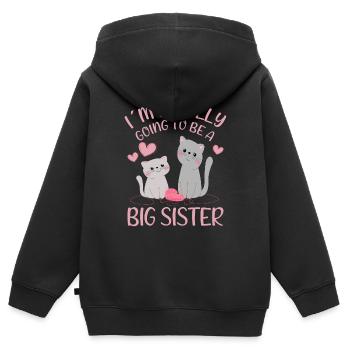 I´m Finally Going To Be A Big Sister Cats Gift - Kinder Premium Organic Zip Hoodie - Schwarz - Hinten - AI Model Kid Male (0cm)