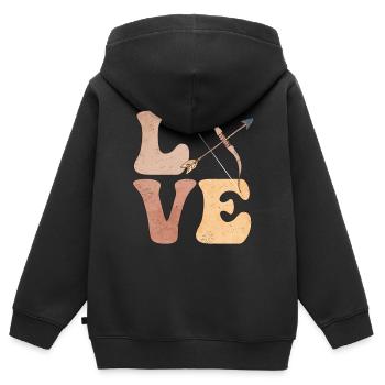 Chasse à l’arc et aux flèches Chasseurs d’arc et de flèches - Sweat Premium à capuche zippé enfant bio - noir - Dos - AI Model Kid Male (0cm)