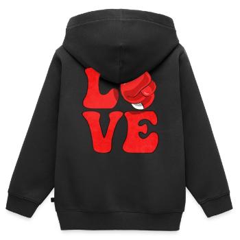 Boxer Boxen - Kinder Premium Organic Zip Hoodie - Schwarz - Hinten - AI Model Kid Male (0cm)