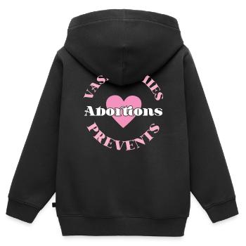 Feminist Vasectomies Prevents - Kids Premium Organic Zip-up Hoodie - black - Back - AI Model Kid Male (0cm)