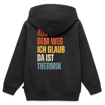 Ich Glaub Da ist Thermik RC Segelflieger - Kinder Premium Organic Zip Hoodie - Schwarz - Hinten - AI Model Kid Male (0cm)