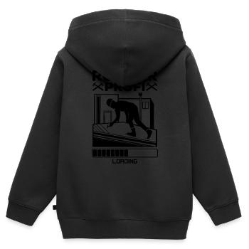 Roofer Profi Loading - Roofer Contractor Roofing R - Kinder Premium Organic Zip Hoodie - Schwarz - Hinten - AI Model Kid Male (0cm)