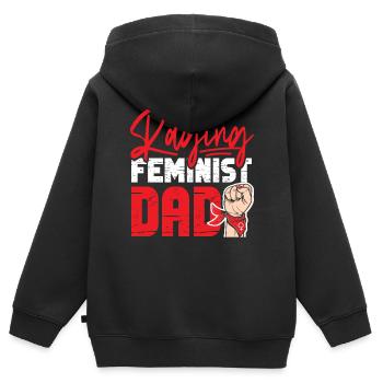 Feminist Raging Feminist Dad - Kinder Premium Organic Zip Hoodie - Schwarz - Hinten - AI Model Kid Male (0cm)