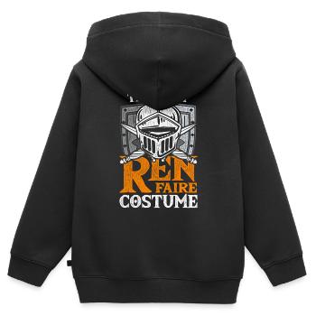 Festival médiéval Marché médiéval - Sweat Premium à capuche zippé enfant bio - noir - Dos - AI Model Kid Male (0cm)