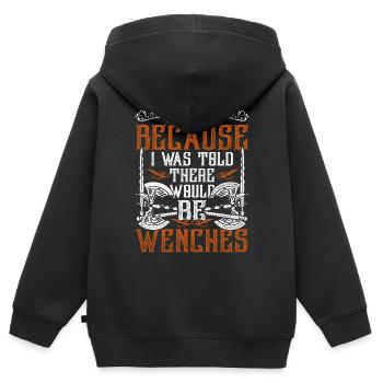 Festival médiéval Marché médiéval - Sweat Premium à capuche zippé enfant bio - noir - Dos - AI Model Kid Male (0cm)