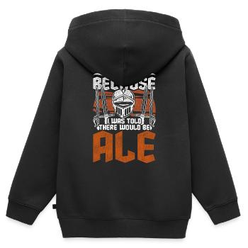 Festival médiéval Marché médiéval - Sweat Premium à capuche zippé enfant bio - noir - Dos - AI Model Kid Male (0cm)