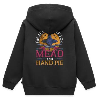 Festival médiéval Marché médiéval - Sweat Premium à capuche zippé enfant bio - noir - Dos - AI Model Kid Male (0cm)