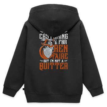 Festival médiéval Marché médiéval - Sweat Premium à capuche zippé enfant bio - noir - Dos - AI Model Kid Male (0cm)
