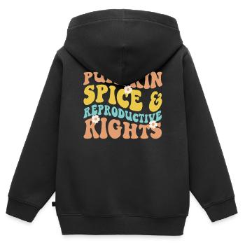 Feminist Pumpkin Spice & - Kids Premium Organic Zip-up Hoodie - black - Back - AI Model Kid Male (0cm)