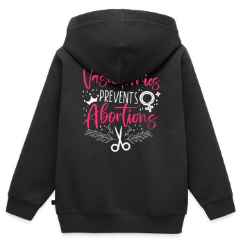 Feminist Vasectomies Prevents - Kids Premium Organic Zip-up Hoodie - black - Back - AI Model Kid Male (0cm)