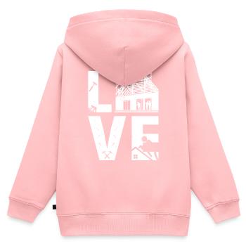 Love Roofing - Roofer Workers Love Roofing - Kinder Premium Organic Zip Hoodie - Rosa - Hinten - AI Model Kid Female (0cm)
