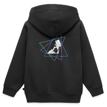 Bergsteigen - Kinder Premium Organic Zip Hoodie - Schwarz - Hinten - AI Model Kid Male (0cm)