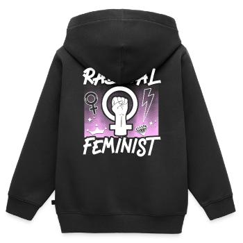 Feminist Radical Feminist - Kinder Premium Organic Zip Hoodie - Schwarz - Hinten - AI Model Kid Male (0cm)