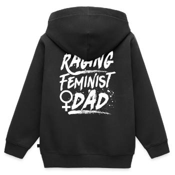 Feminist Raging Feminist Dad - Kinder Premium Organic Zip Hoodie - Schwarz - Hinten - AI Model Kid Male (0cm)