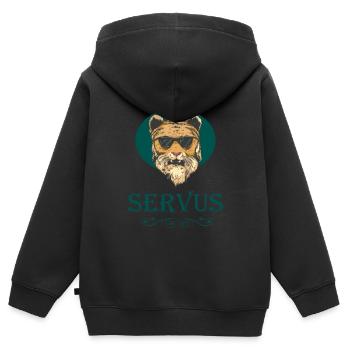 Tracht Bayrisch Trachten Bayern Ersatz Tiger Tirol - Kids Premium Organic Zip-up Hoodie - black - Back - AI Model Kid Male (0cm)
