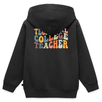 Groovy professeur du Collège Technique - Sweat Premium à capuche zippé enfant bio - noir - Dos - AI Model Kid Male (0cm)