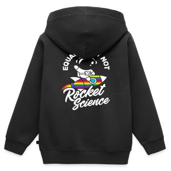LGBTQ Gleichberechtigung Ist Keine Wissenschaft - Kinder Premium Organic Zip Hoodie - Schwarz - Hinten - AI Model Kid Male (0cm)