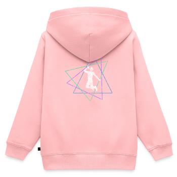 Singen - Kinder Premium Organic Zip Hoodie - Rosa - Hinten - AI Model Kid Female (0cm)