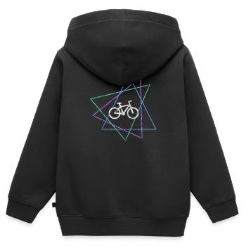 Bicyclette - Sweat Premium à capuche zippé enfant bio - noir - Dos - AI Model Kid Male (0cm)