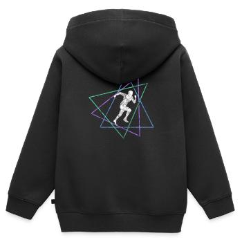 Faire du jogging - Sweat Premium à capuche zippé enfant bio - noir - Dos - AI Model Kid Male (0cm)