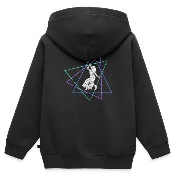 Singen - Kinder Premium Organic Zip Hoodie - Schwarz - Hinten - AI Model Kid Male (0cm)