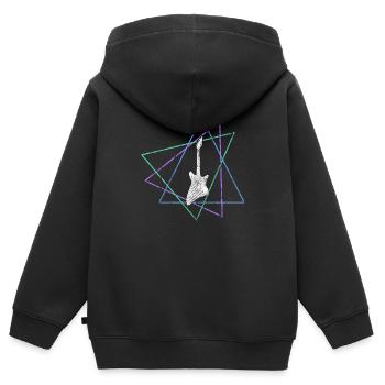 Rock - Kinder Premium Organic Zip Hoodie - Schwarz - Hinten - AI Model Kid Male (0cm)