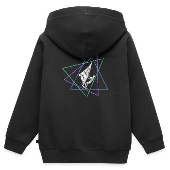 Kite - Kinder Premium Organic Zip Hoodie - Schwarz - Hinten - AI Model Kid Male (0cm)
