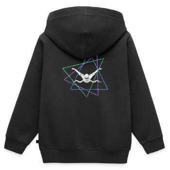 Nager - Sweat Premium à capuche zippé enfant bio - noir - Dos - AI Model Kid Male (0cm)
