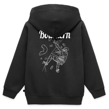 Bloc Bloc Escalade Bloc Bloc - Sweat Premium à capuche zippé enfant bio - noir - Dos - AI Model Kid Male (0cm)