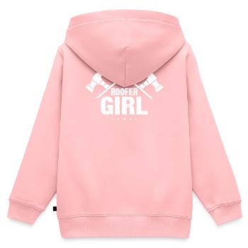 Girls Roof Worker - Roofer Girl - Kinder Premium Organic Zip Hoodie - Rosa - Hinten - AI Model Kid Female (0cm)