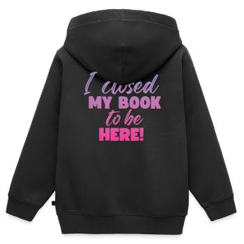 Ich Habe Mein Buch Geschlossen, Um Hier Zu Lesen - Kinder Premium Organic Zip Hoodie - Schwarz - Hinten - AI Model Kid Male (0cm)