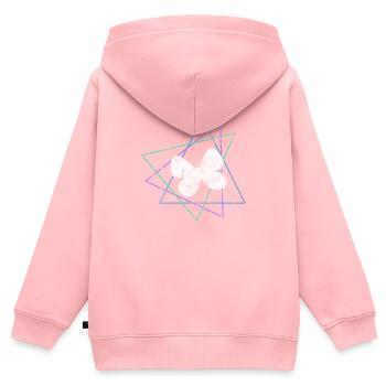 Papillon - Sweat Premium à capuche zippé enfant bio - rose - Dos - AI Model Kid Female (0cm)