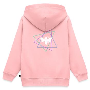 Abeille - Sweat Premium à capuche zippé enfant bio - rose - Dos - AI Model Kid Female (0cm)