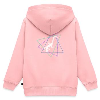 Eidechse - Kinder Premium Organic Zip Hoodie - Rosa - Hinten - AI Model Kid Female (0cm)