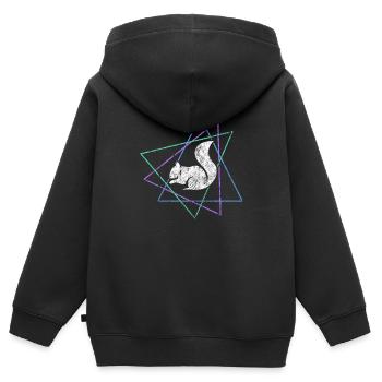 Eichhörnchen - Kinder Premium Organic Zip Hoodie - Schwarz - Hinten - AI Model Kid Male (0cm)