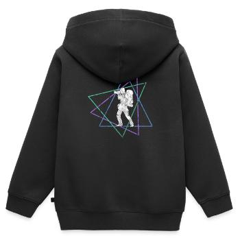 Fotografie - Kinder Premium Organic Zip Hoodie - Schwarz - Hinten - AI Model Kid Male (0cm)