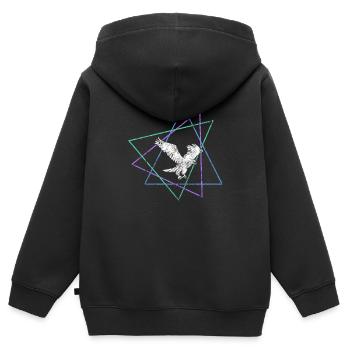 Adler - Kinder Premium Organic Zip Hoodie - Schwarz - Hinten - AI Model Kid Male (0cm)