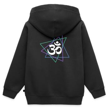 Meditation - Kinder Premium Organic Zip Hoodie - Schwarz - Hinten - AI Model Kid Male (0cm)