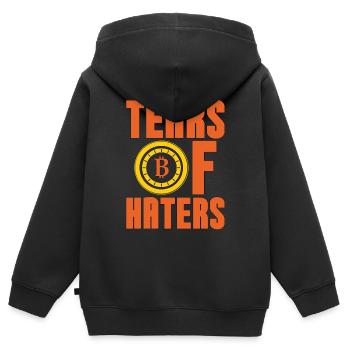 Les larmes de crypto-monnaie de Haters Mining du marché boursier - Sweat Premium à capuche zippé enfant bio - noir - Dos - AI Model Kid Male (0cm)